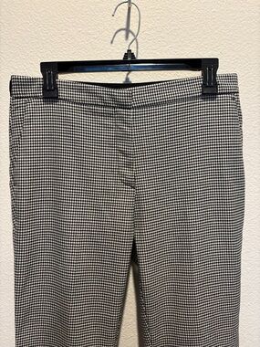 Zara black and white houndstooth straight leg trousers